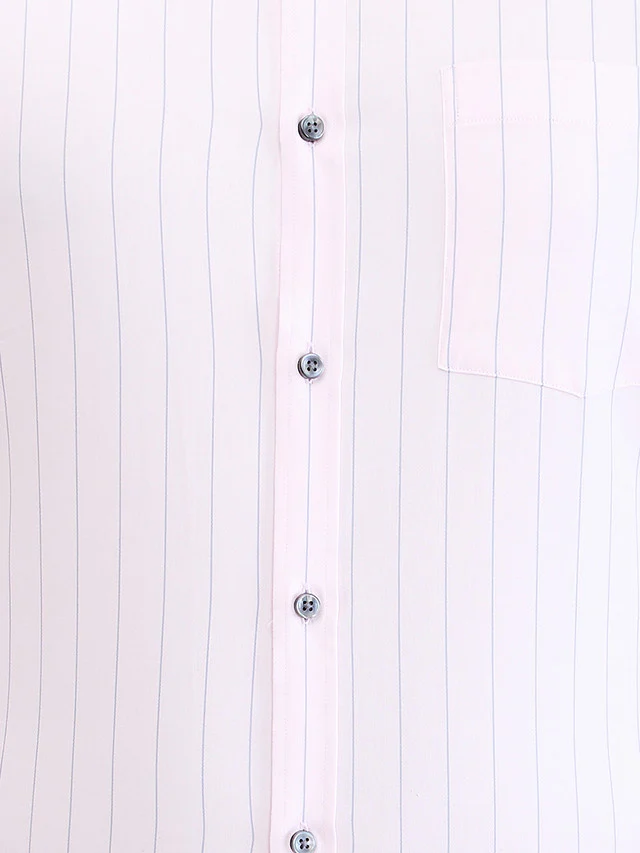 Park Avenue Men Pink Striped Slim Fit Cotton Formal Shirt - Image 7