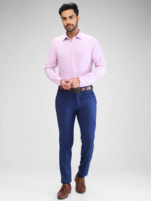 Park Avenue Men Pink Structured Slim Fit Cotton Formal Shirt - Image 5