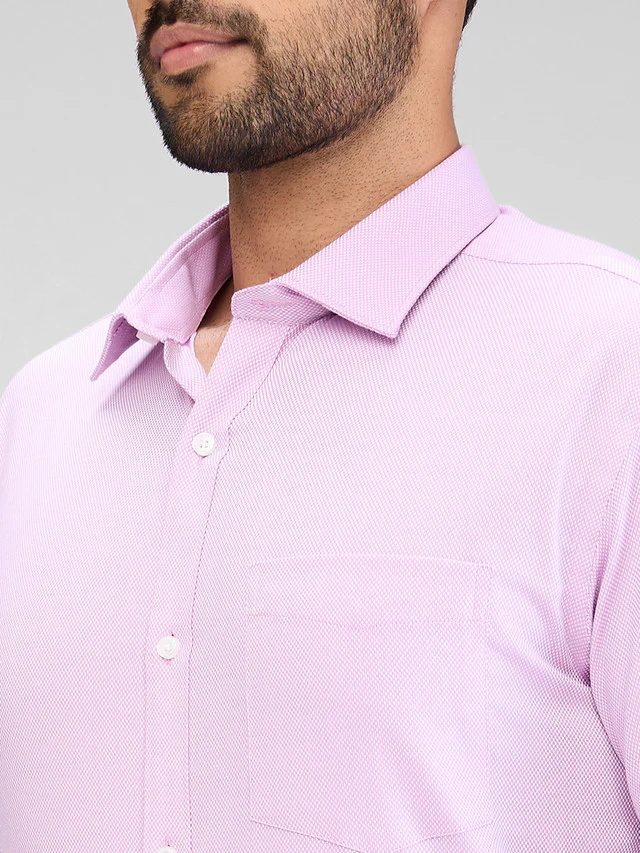 Park Avenue Men Pink Structured Slim Fit Cotton Formal Shirt - Image 6