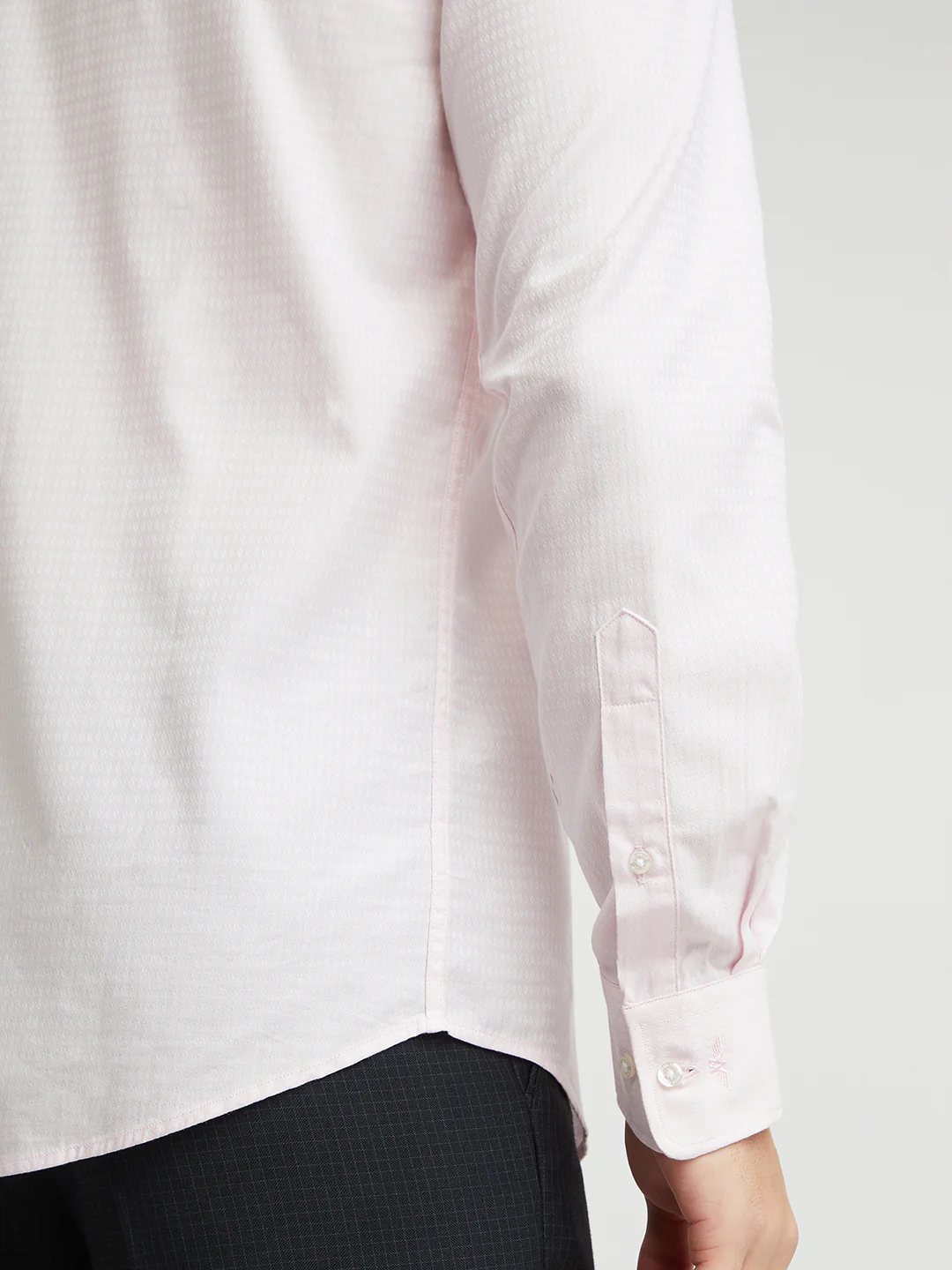 Park Avenue Red Structure Slim Fit Cotton Formal Shirt - Image 7