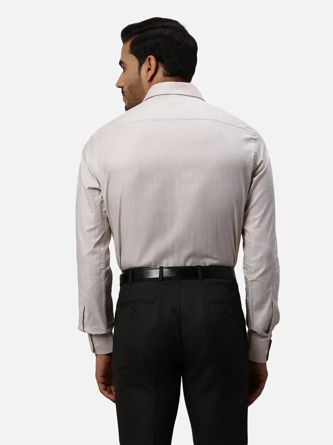 Park Avenue Men Beige Slim Fit Checks Cotton Formal Shirt - Image 4