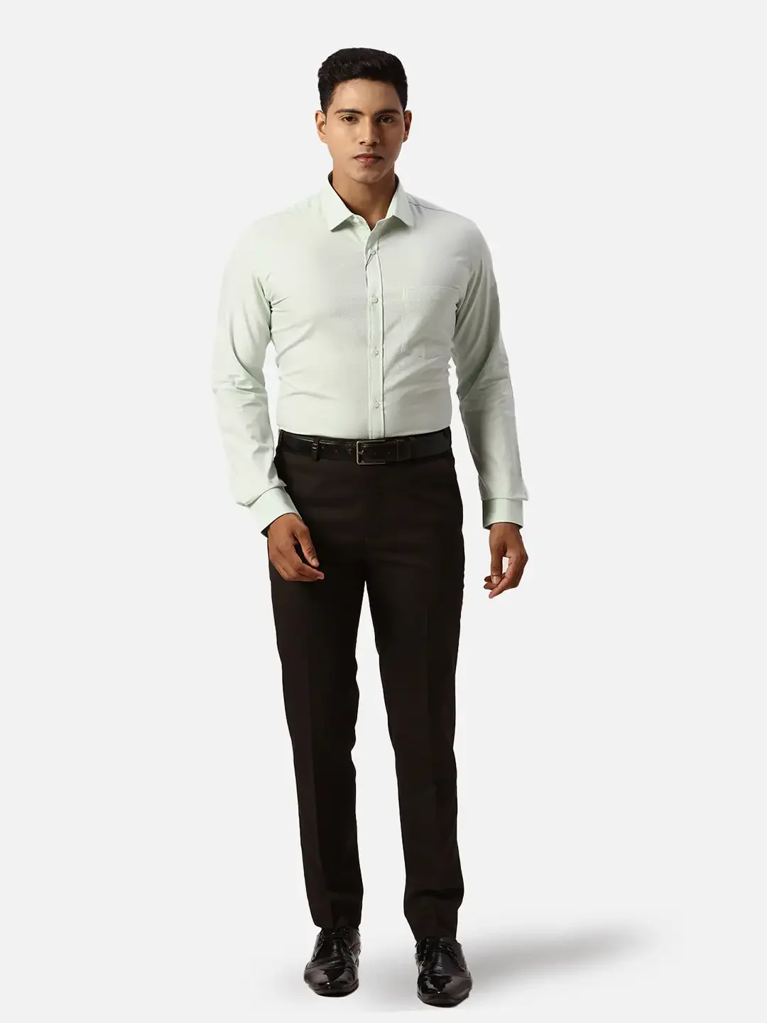Park Avenue Men Green Slim Fit Checked Formal Shirt - Image 5
