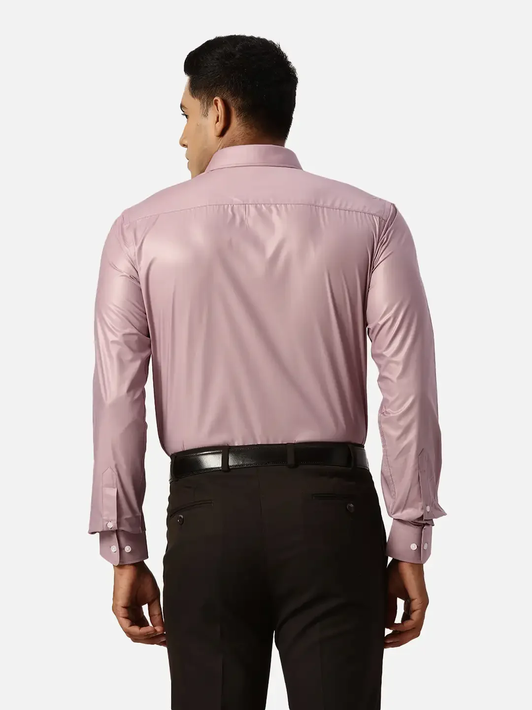 Park Avenue Slim Fit Solid Medium Red Shirt - Image 5