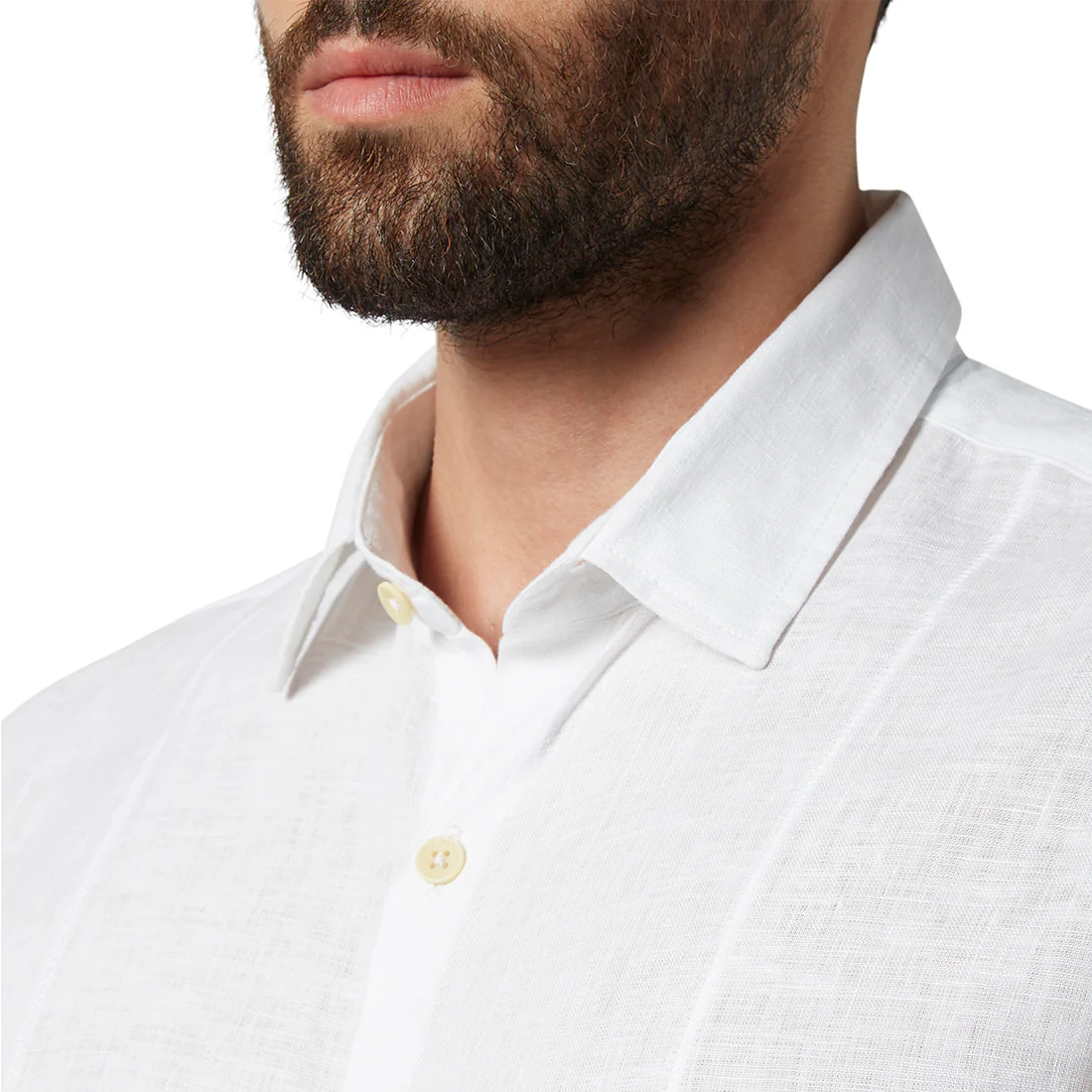 Park Avenue White Chambray Slim Fit Full Sleeve Linen Shirt - Image 6