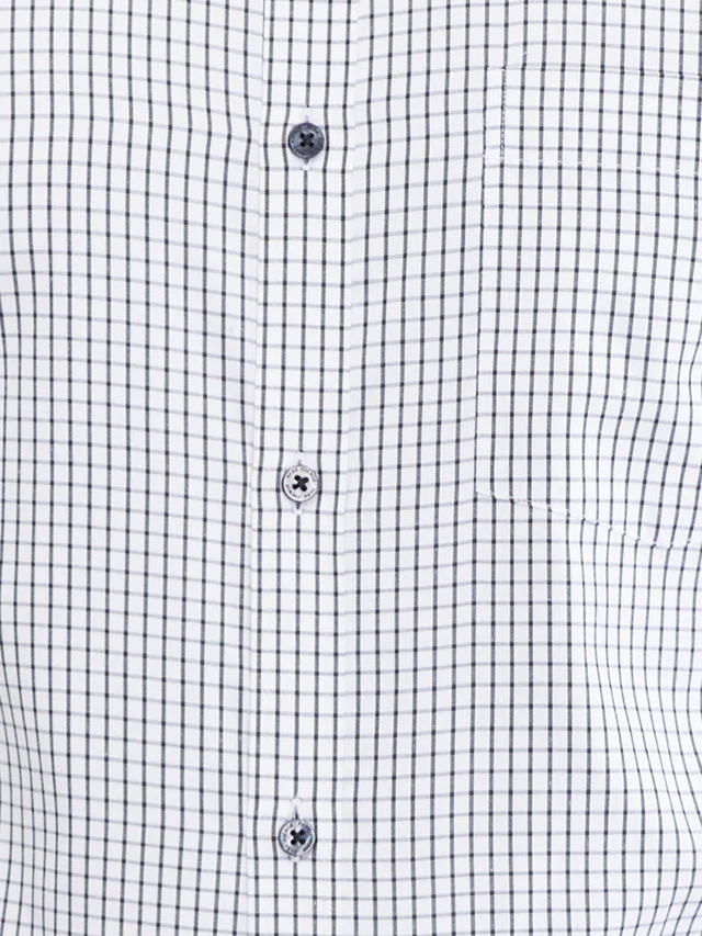 Park Avenue Men White Slim Fit Checks Formal Shirt - Image 7