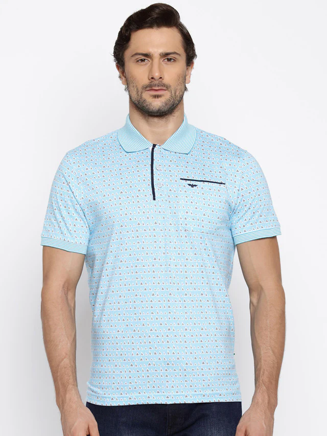 Park Avenue White Printed Cotton T-Shirt