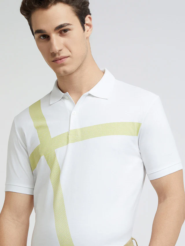 Park Avenue White Printed Slim Fit Cotton Blend T-Shirt - Image 6