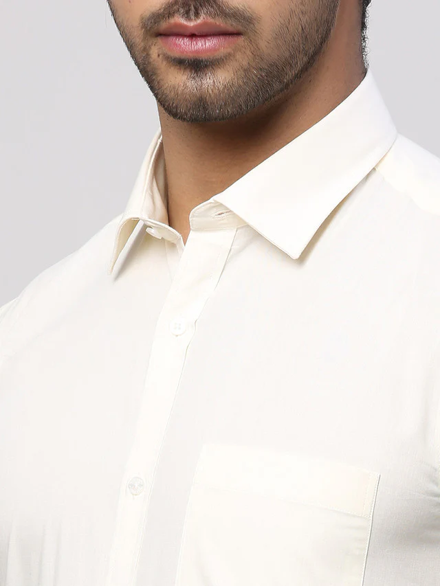 Park Avenue Men White Slim Fit Solid Formal Shirt - Image 6