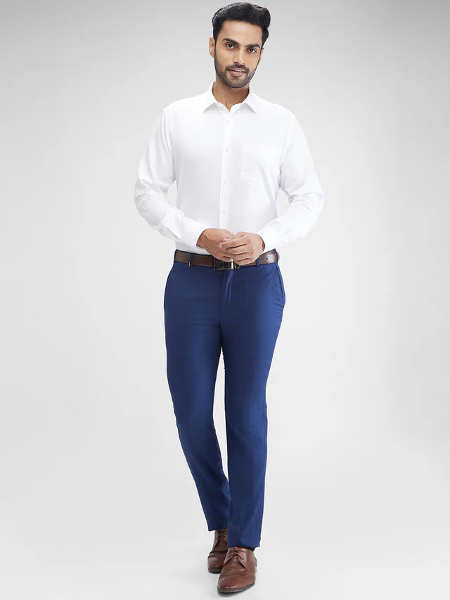 Park Avenue White Structure Regular Fit Cotton Formal Shirt - Image 5