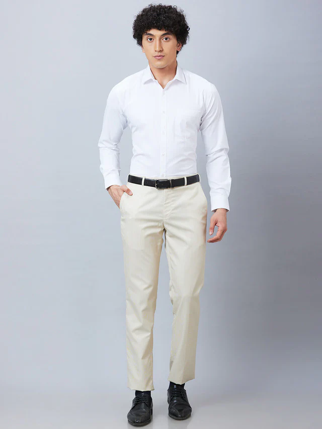 Park Avenue White Structure Slim Fit Cotton Blend Formal Shirt - Image 6