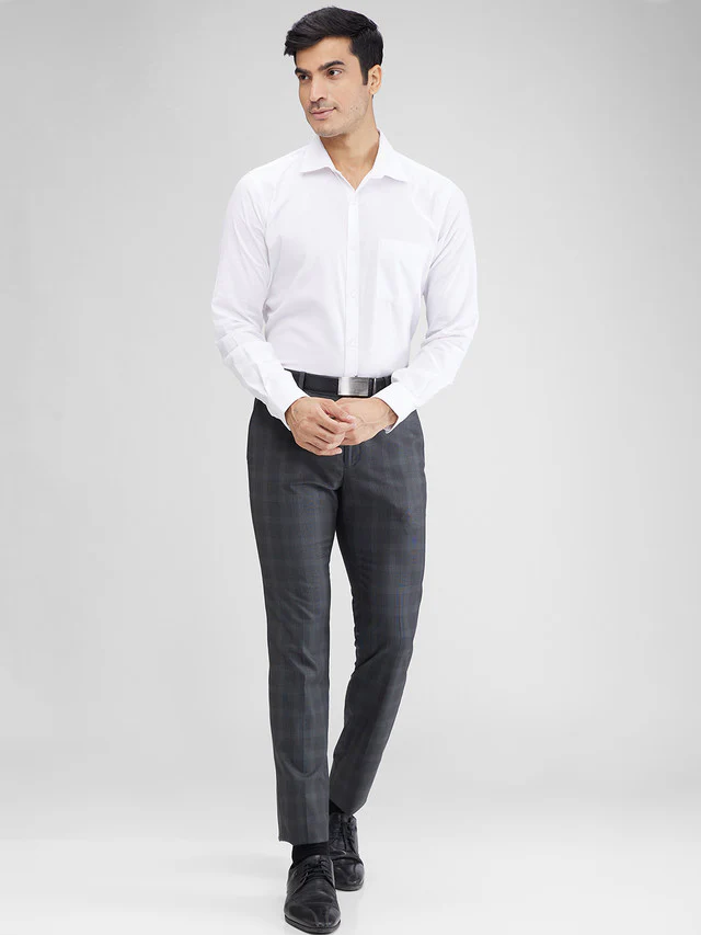 Park Avenue Men White Slim Fit Structure Formal Shirt - Image 5