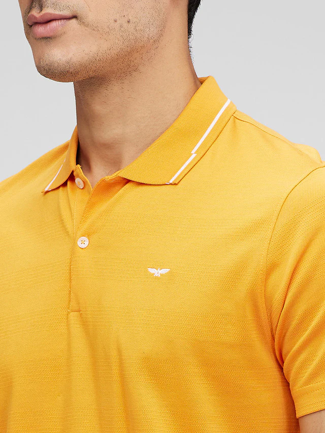 Park Avenue Yellow Stripe Slim Fit Cotton T-Shirt - Image 6