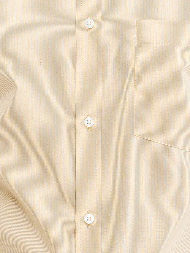 Park Avenue Yellow Stripe Slim Fit Full Sleeve Cotton Blend Shirt - Image 7