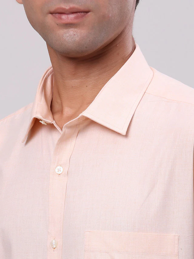Park Avenue Yellow Structure Slim Fit Full Sleeve Cotton Shirt - Image 6
