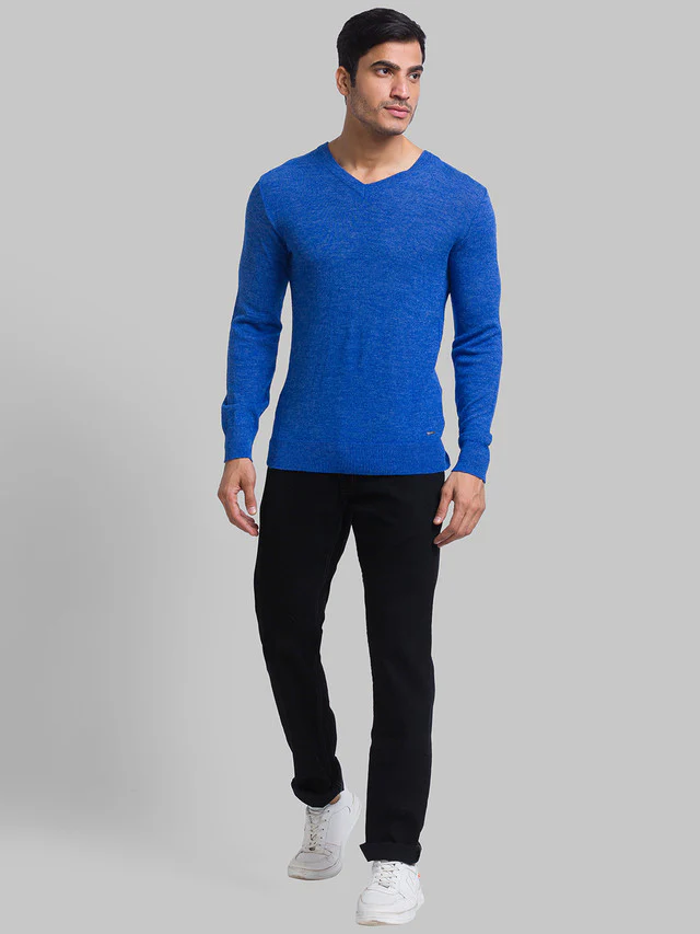 Parx Black Jacquard Slim Tapered Fit Cotton Blend Jeans - Image 5