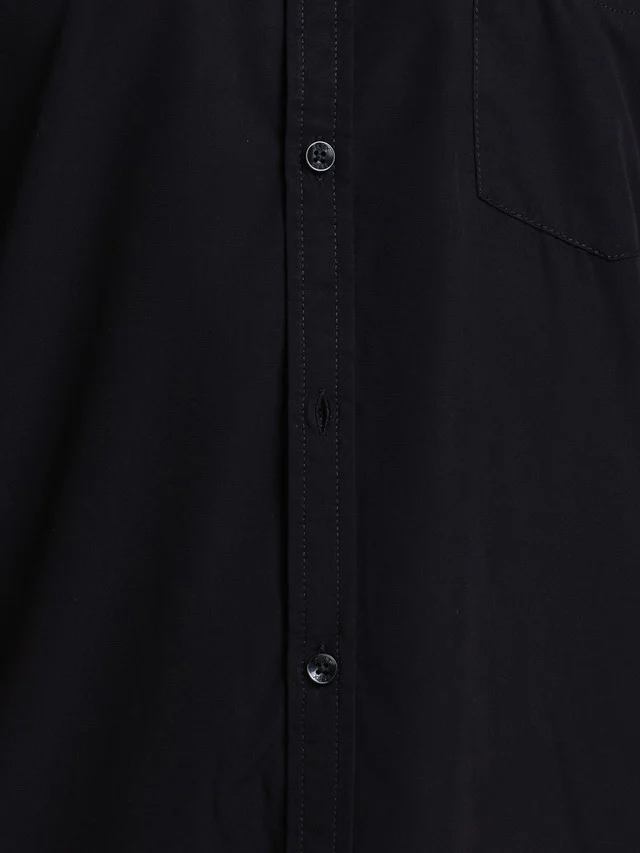 Parx Black Solid Slim Fit Bamboo Plyester Blend Casual Shirt - Image 7