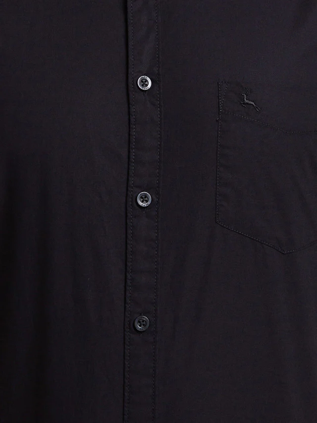 Parx Black Solid Slim Fit Cotton Casual Shirt - Image 7