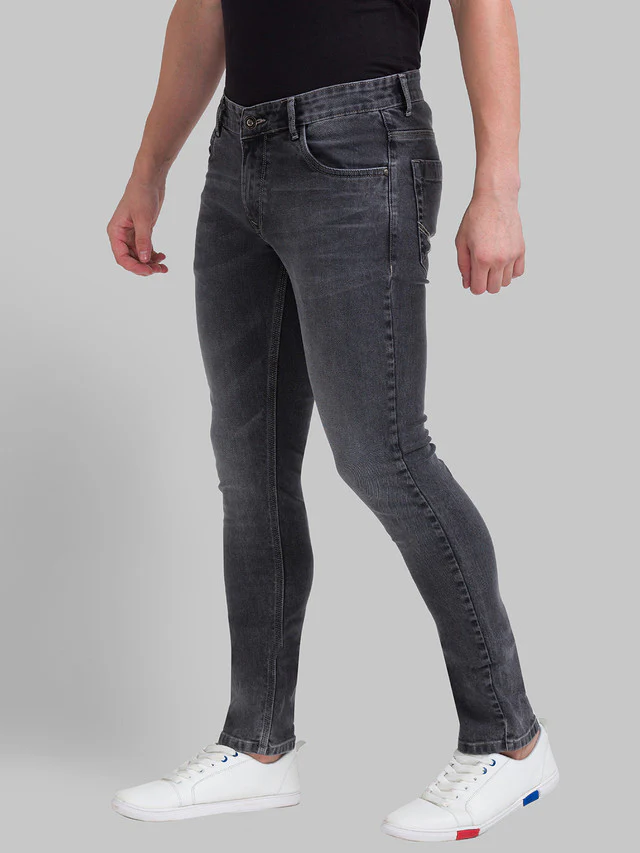 Parx Black Twill Skinny Fit Cotton Blend Jeans - Image 2