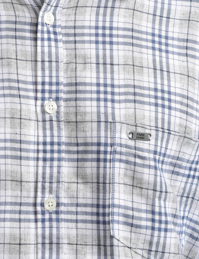 Parx Blue Checks Slim Fit Cotton Blend Casual Shirt - Image 7