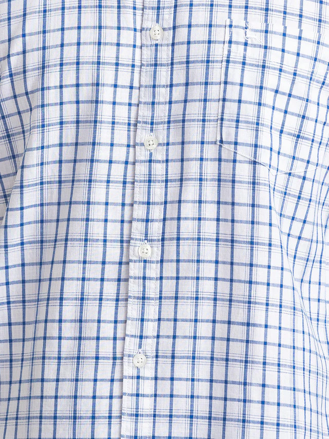 Parx Blue Checks Slim Fit Cotton Casual Shirt - Image 7