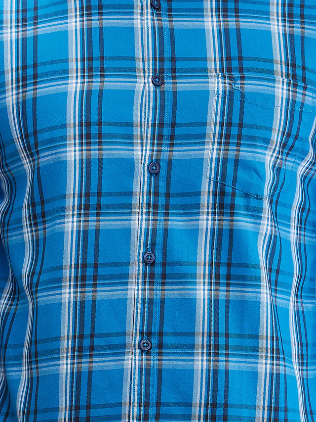 Parx Blue Checks Slim Fit Cotton Casual Shirt - Image 7