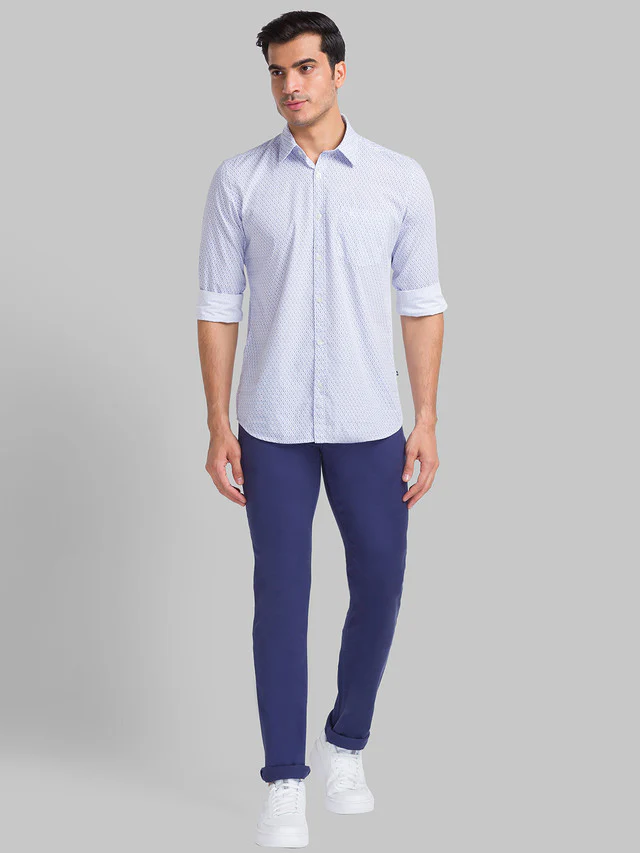 Parx Men Blue Slim Tapered Fit Dobby Jeans - Image 5