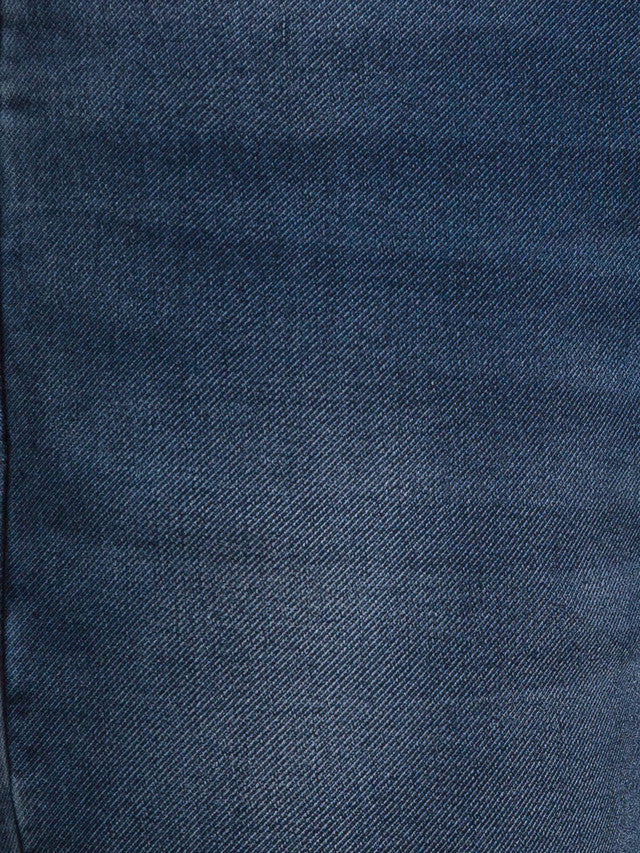 Parx Blue Jacquard Slim Tapered Fit Cotton Blend Jeans - Image 7