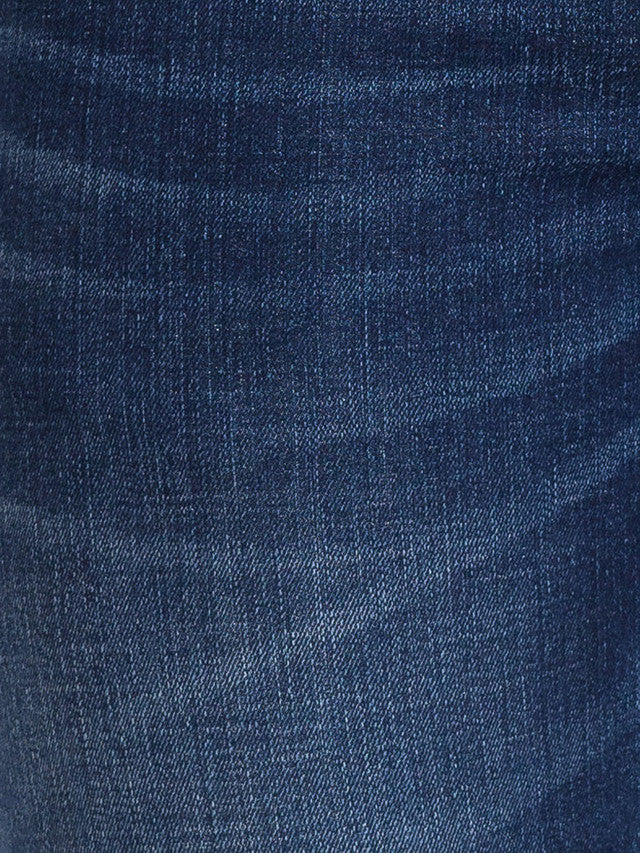 Parx Blue Jacquard Slim Tapered Fit Cotton Blend Jeans - Image 7
