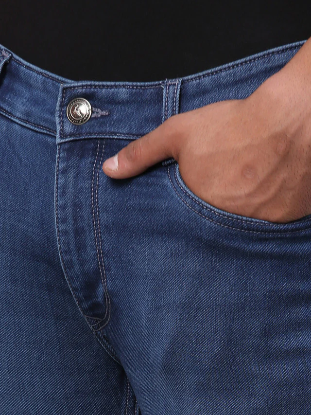 Parx Blue Knitted Low Rise Skinny Fit Cotton Blend Jeans - Image 6
