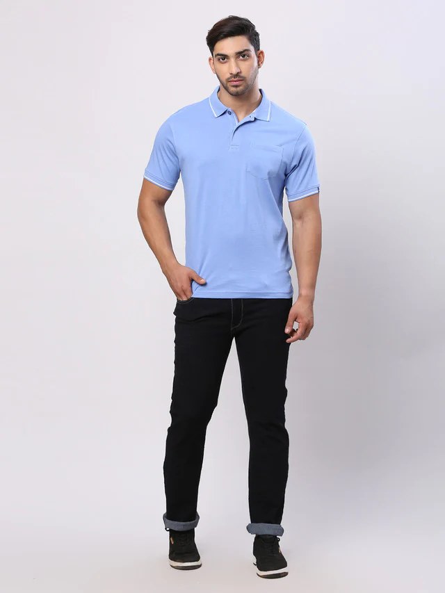 Parx Blue Twill Mid Rise Straight Fit Cotton Blend Jeans - Image 5