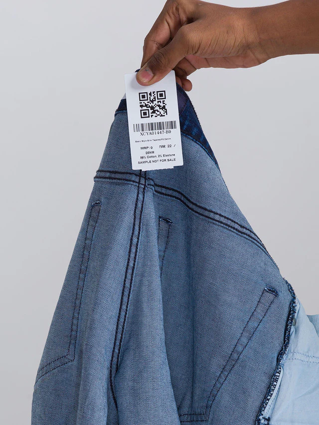 Parx Blue Twill Slim Tapered Fit Cotton Blend Jeans - Image 7