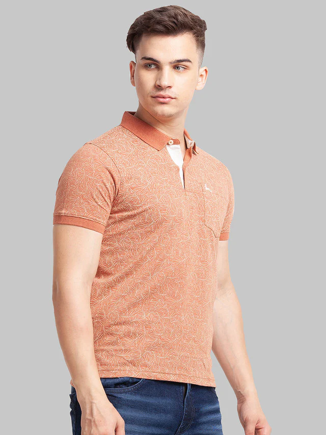 Parx Brown Printed Regular Fit Cotton T-Shirt - Image 2