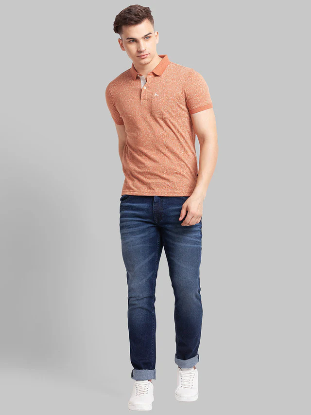 Parx Brown Printed Regular Fit Cotton T-Shirt - Image 5