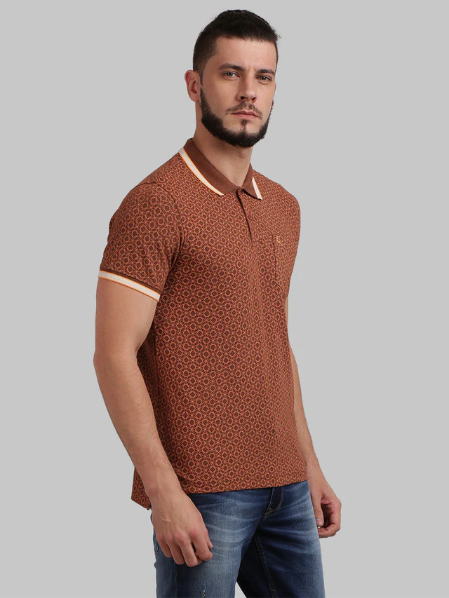 Parx Brown Regular Fit Cotton T-Shirt - Image 2