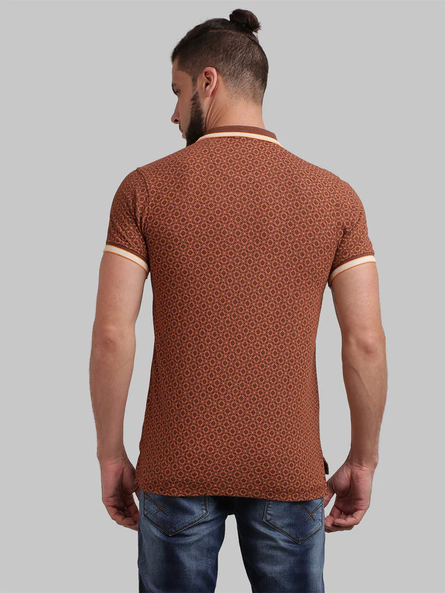 Parx Brown Regular Fit Cotton T-Shirt - Image 4