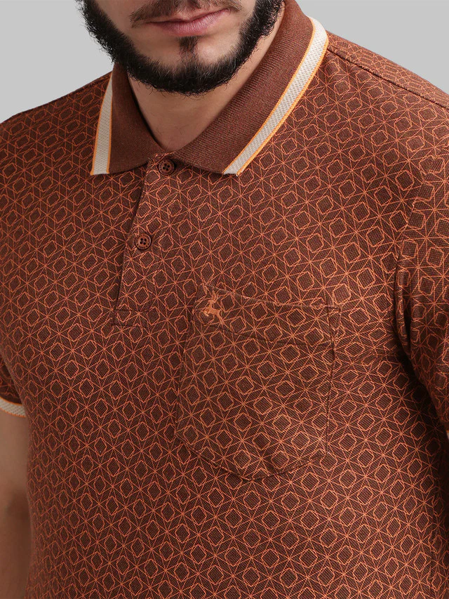 Parx Brown Regular Fit Cotton T-Shirt - Image 6