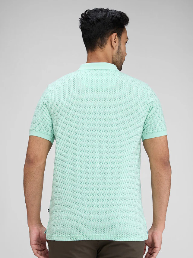 Parx Green Printed Regular Fit Cotton T-Shirt - Image 4
