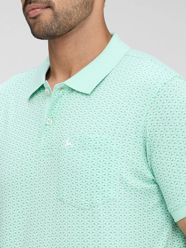 Parx Green Printed Regular Fit Cotton T-Shirt - Image 6