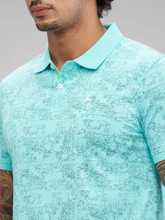 Parx Green Printed Regular Fit Cotton T-Shirt - Image 6