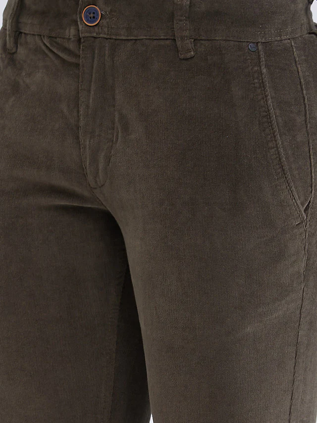 Parx Green Solid Low Rise Tapered Fit Cotton Blend Trouser - Image 6