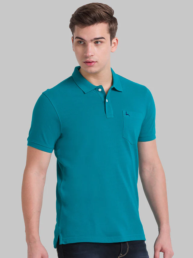 Parx Green Solid Regular Fit Cotton T-Shirt - Image 2