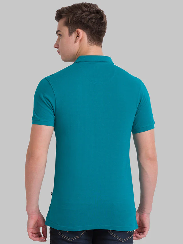 Parx Green Solid Regular Fit Cotton T-Shirt - Image 4
