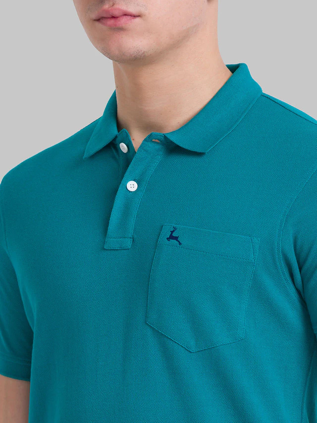 Parx Green Solid Regular Fit Cotton T-Shirt - Image 6