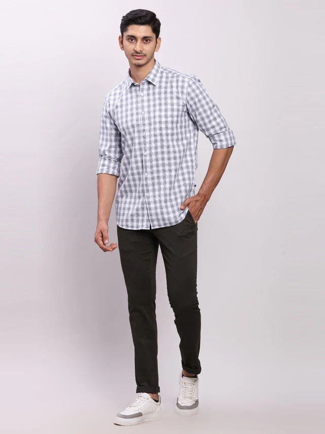 Parx Green Solid Super Slim Fit Cotton Blend Trouser - Image 5