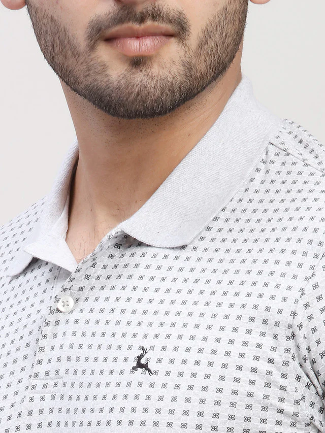 Parx Grey Printed Regular Fit Cotton T-Shirt - Image 6