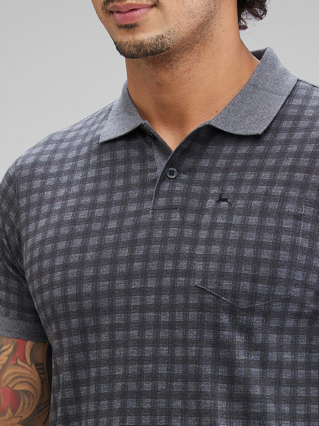 Parx Grey Printed Regular Fit Cotton T-Shirt - Image 7