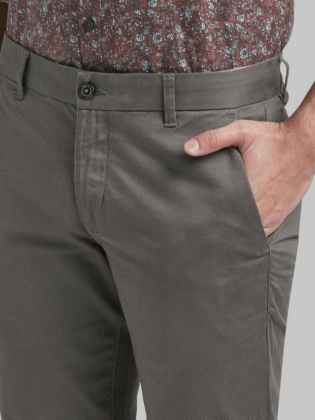 Parx Grey Printed Super Slim Fit Cotton Blend Trouser - Image 6