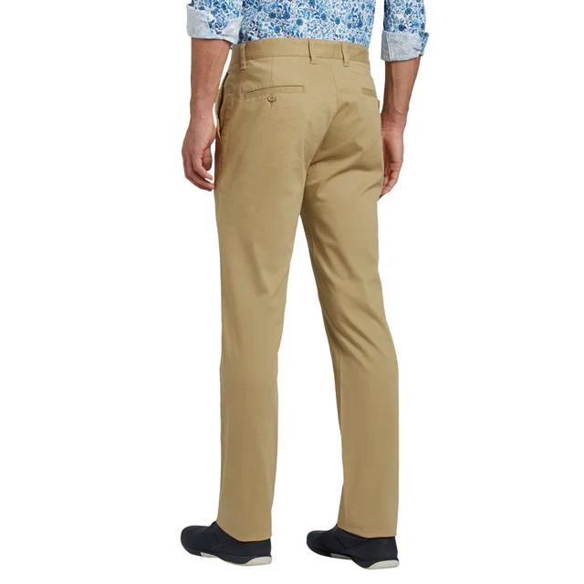 Parx Khaki Solid Slim Fit Cotton Blend Trouser - Image 4