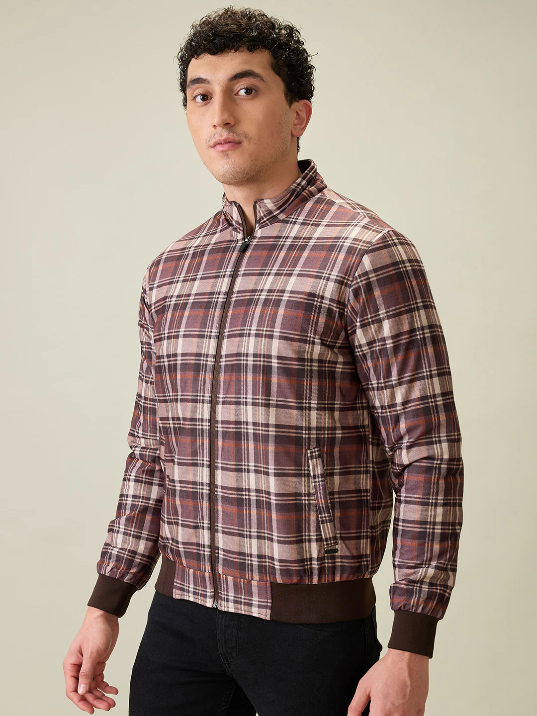 Parx Men Black Checks Polyester Full Sleeve Jacket - Image 3