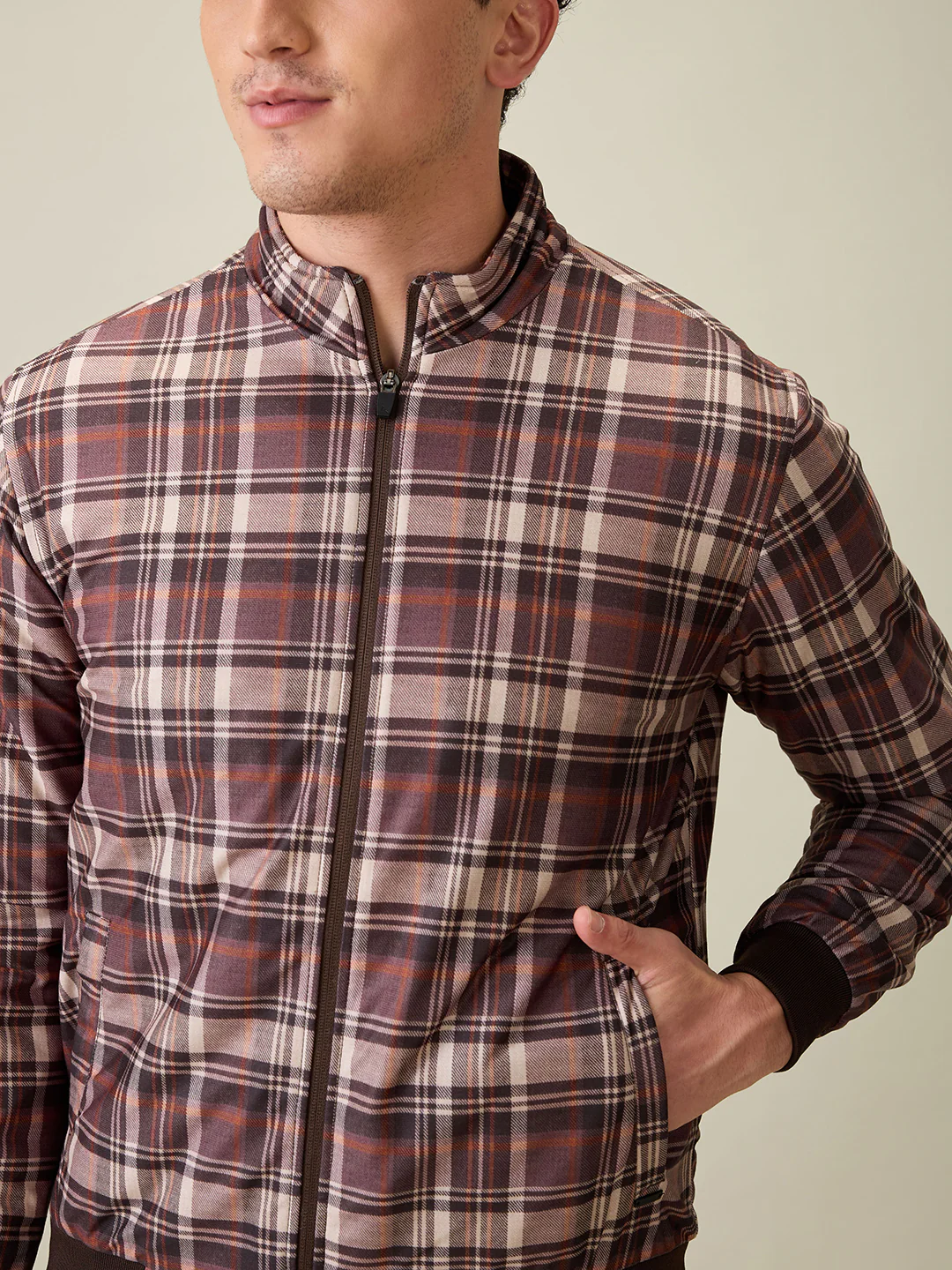 Parx Men Black Checks Polyester Full Sleeve Jacket - Image 6